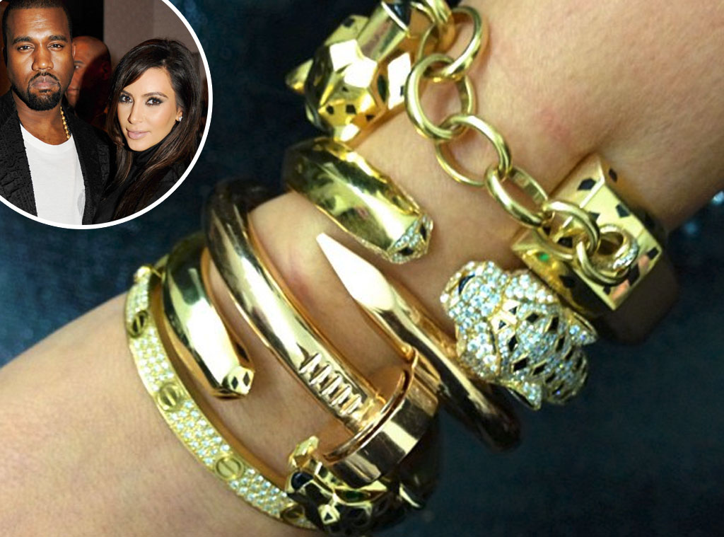 Kim Kardashian Tweets Photo Of Cartier Bracelets From Kanye West E Online